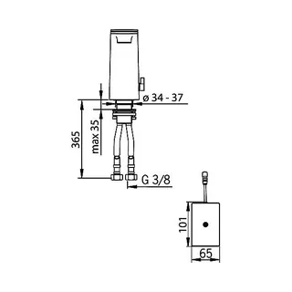 Alessi Sense by Hansa Waschtisch-Elektronik-Batterie 0773 (chrom/weiß) – Bild 2