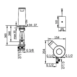 Alessi Sense by Hansa Waschtisch-Elektronik-Batterie 0774 mit Funktionshandbrause (chrom/weiß) – Bild 2