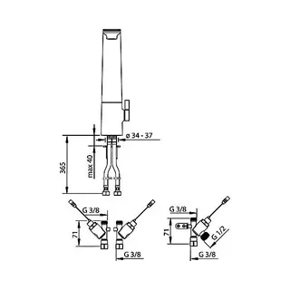 Alessi Sense by Hansa Spültisch-Elektronik-Einlochbatterie 0777 mit Absperrventil (chrom/weiß) – Bild 2