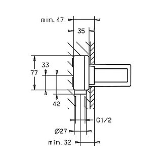 Hansa Einbaukörper für 2-Loch Waschtisch-Wandbatterie – Bild 2