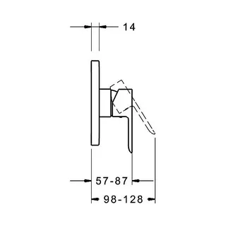 Hansa Ligna Fertigset Unterputz Brausearmatur (chrom), eckige Rosette – Bild 3