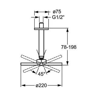 Hansa Hansarain Kopfbrause rund 220 mm, Deckenanschl. 0419 (chrom) – Bild 2
