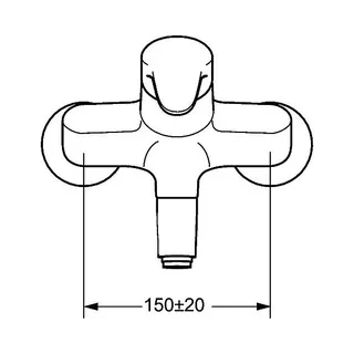 Hansa Hansamix Wasch-/Spültisch-Einhand-Wandbatterie, absperrnar 0169 (chrom) – Bild 2