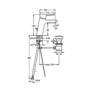 Hansa Twist XL Waschtisch Armatur, Vollhebel, verchromt, mit Ablaufgarnitur – Bild 2