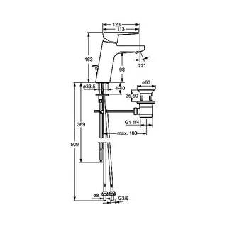 Hansa Waschtisch-Einhandmischer ND Hansatwist XL 0903, Vollhebel, verchromt – Bild 2
