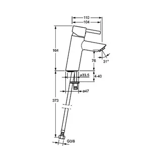 Hansa Vantis Style XL Waschtisch Armatur, ohne Ablaufgarnitur – Bild 2
