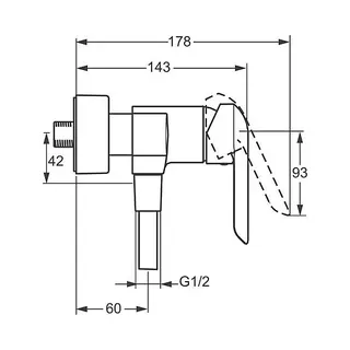 Hansa Hansavantis Einhand-Brause-Batterie Aufputz neu 5245 (chrom) – Bild 2