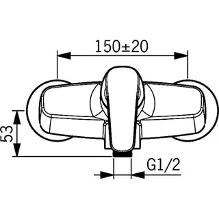 Hansa Hansapinto Einhand-Brausebatterie Wandaufbau 4512 (chrom) – Bild 2