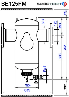 SP Schlammabscheider SpiroTrap Magnet DN 125 - Flansch, 10 bar / 110 Grad – Bild 5
