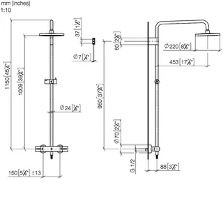 Dornbracht Shower Pipe mit Brause-Thermostat SERIENSPEZIFISCH 34459979 Chrom – Bild 3