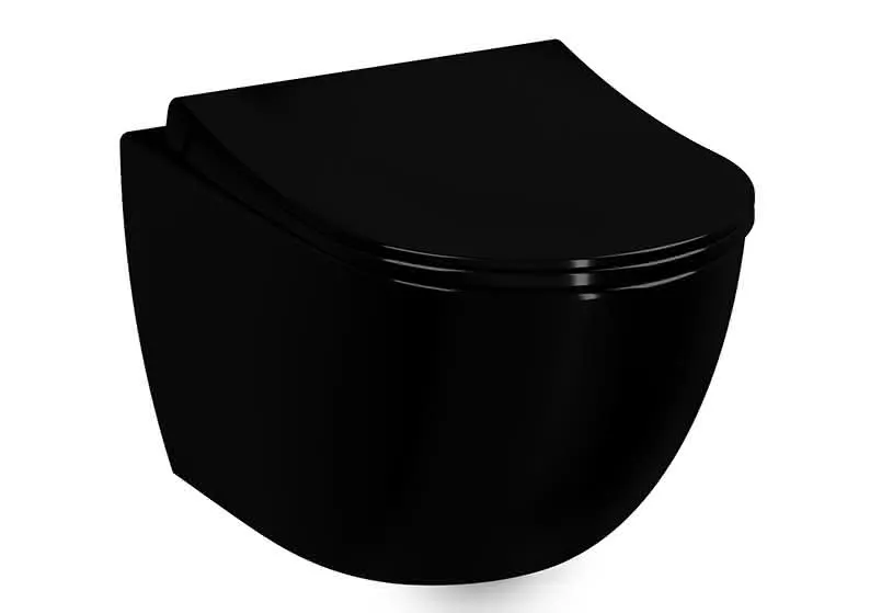 Tiefspüler-Wand-WC Sento VitrA Flush 365 x 540 mm Schwarz Hochglanz
