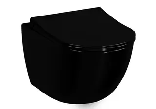 Tiefspüler-Wand-WC Sento VitrA Flush 365 x 540 mm Schwarz Hochglanz