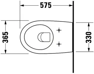 Duravit Wand-WC Architec 575 mm Tiefspüler, Durafix, weiß – Bild 2