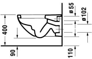 Duravit Wand-WC Architec 575 mm Tiefspüler, Durafix, weiß, HYG – Bild 4