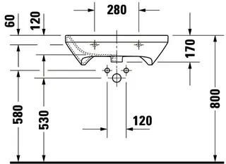 Duravit Waschtisch DuraStyle Vital 650 mm mit ÜL, mit HLB, 1 HL, weiß – Bild 4