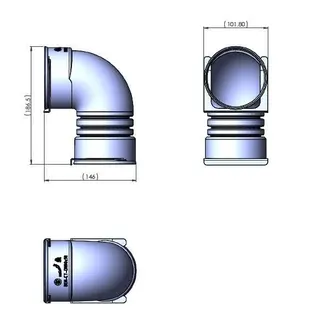 comfort-KWL-Bogen 90 Grad für Lüftungs- rohr Basic DN 90
