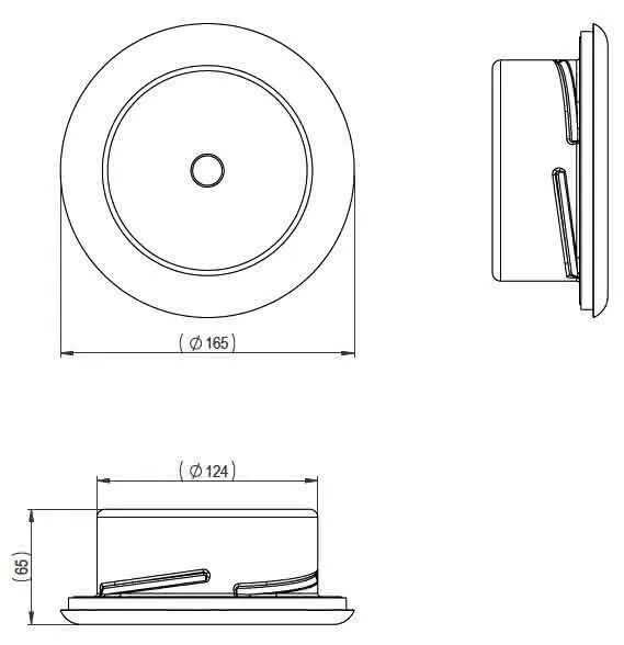 comfort-KWL-Zuluft-Tellerventil DN 125 rund 164mm TVA Stahlblech weiß