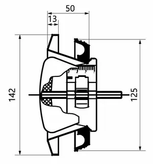 comfort-KWL-Abluft-Tellerventil DN 125 rund 142mm TVA Stahlblech weiß