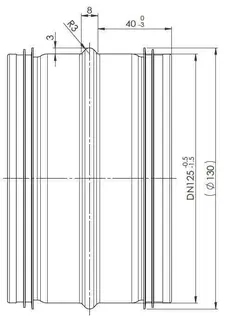 comfort-KWL-Verbindungsnippel DN 125 mit Dichtung