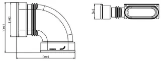 comfort-KWL-Bogen 90 Grad flat 51 H für Verbindung Flatrohr horizontal