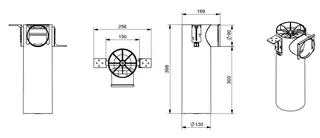 comfort-KWL-Luftdurchlassgehäuse Anschl. DN 125 an 1 x DN90 Rohr Basic 400mm hoch