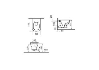 Tiefspüler-Wand-WC Valarte VitrA Flu. 355 x 540 mm V-Fit 2.0 Weiß Hochglanz – Bild 2