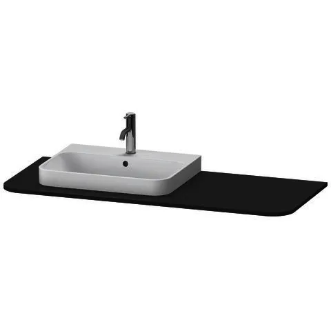 Duravit Konsole m.1Aus.HappyD2+,16x1300x550mm Beckenposition l., graphit supermatt