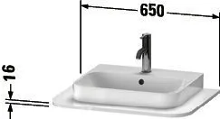 Duravit Konsole m.1Aus.HappyD2+, 16x650x480mm, graphit supermatt – Bild 2