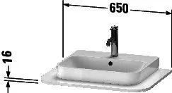 Duravit Konsole m.1Aus.HappyD2+, 16x650x480mm, graphit supermatt – Bild 3
