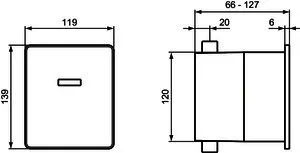 Ideal Standard Betätigungsplatte E1 U1 Septa Pro, f.Urinal, elektronische Auslösung, Chrom – Bild 5
