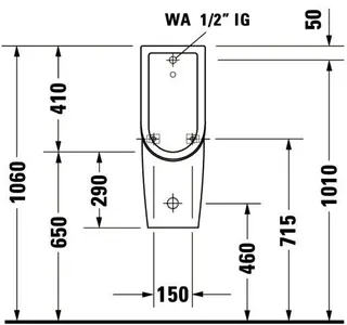 Duravit Urinal Starck 3, Zulauf von hinten rimless, ohne Fliege, weiß WG – Bild 4