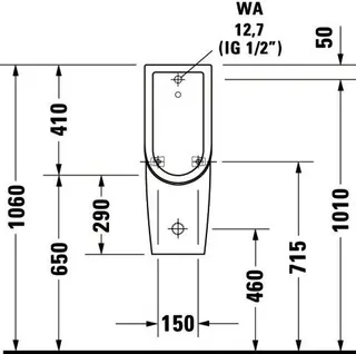 Duravit Urinal Starck 3, Zulauf von hinten rimless, ohne Fliege, weiß, HYG – Bild 5