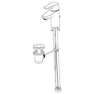EHM Waschtisch-Batt. HANSAPOLO 5140 Cold Zugst.Ablgarn. Ausld. 103 mm DN15 chr – Bild 4