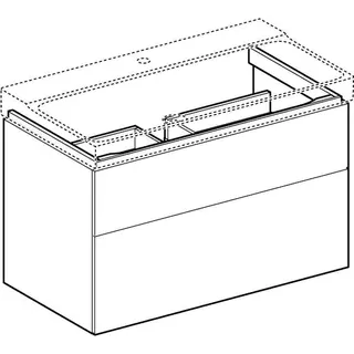 Geberit Xeno2 Unterschrank f. Waschtisch, 2 Schubl. 88x53x46,2cm, greige – Bild 3