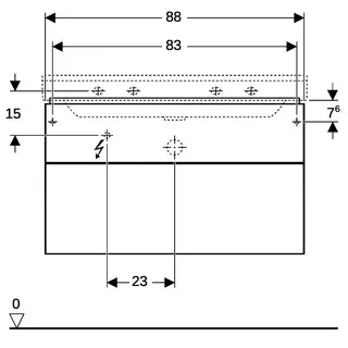Geberit Xeno2 Unterschrank f. Waschtisch, 2 Schubl. 88x53x46,2cm, greige – Bild 4