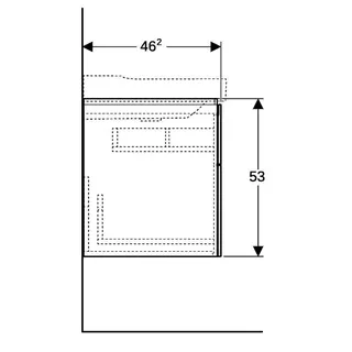 Geberit Xeno2 Unterschrank f. Waschtisch, 2 Schubl. 88x53x46,2cm, greige – Bild 5