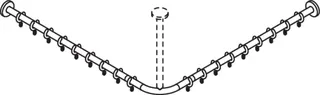 HEWI VH-Stange, d:25, A1/A2=887, 18 Ringe, plvb weiß tiefmatt – Bild 4