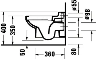 Wand-WC Duravit No.1 Kind 480mm Weiß, Tiefspüler, rimless – Bild 4