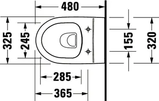 Wand-WC Duravit No.1 Kind 480mm Weiß, Tiefspüler, rimless – Bild 5