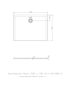 Hoesch Duschwanne Muna 1200x900x30 ohne Antirutsch, Material Solique, Weiß – Bild 2