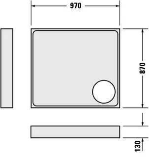 Duravit Starck Slimline Duschwanne, Rechteckig, 1000x900x50 mm, Weiß, Sanitä – Bild 5