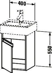 Duravit WTU wandhängend Ketho 320x400x550mm 1 Tür, TA li., f.070445, weiß matt – Bild 3