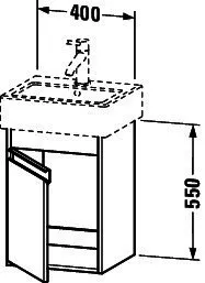 Duravit WTU wandhängend Ketho 320x400x550mm 1 Tür, TA li., f.070445, weiß matt – Bild 2