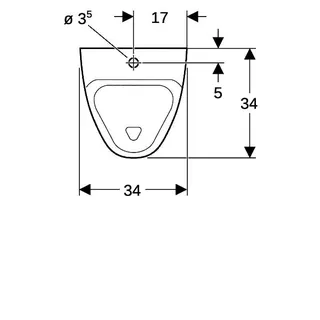 Geberit Alivio Urinal, Zulauf von oben Abgang nach hinten oder unten, weiß – Bild 5