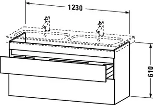 Duravit WTU wandh. DuraStyle 448x1230x610mm 2 SchKa,233813,weiß matt/weiß matt – Bild 4