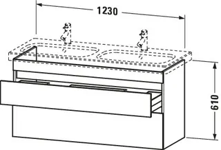 Duravit WTU wandh. DuraStyle 448x1230x610mm 2 SchKa,233813,weiß matt/weiß matt – Bild 5