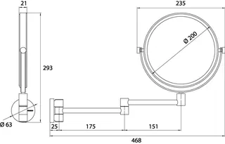 Emco Kosmetikspiegel pure 00110 3-/1-fach, 2armig D: 200 mm – Bild 2