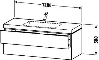 Duravit WTU L-Cube m. Vero Air 500x1200x480mm o.HL, 2 SchKa, Graphit Matt – Bild 3