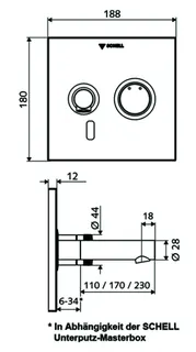 SCHELL UP-Waschtisch-Arm. LINUS W-E-M, IR Mischw., Batteriebetrieb,170 Ausl.,edst. – Bild 4