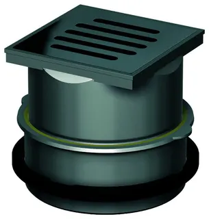 ACO Aufsatzstück Passavant 110x110/ K3 PE/Schlitzrost V2A lose eingelegt